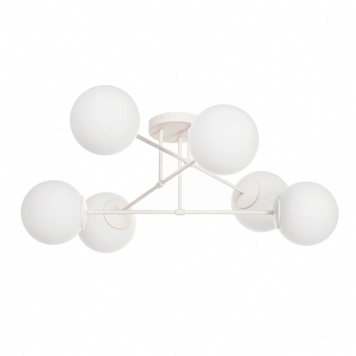 DECKENLEUCHTE    76/76/31 cm  - Creme/Weiß, KONVENTIONELL, Glas/Metall (76/76/31cm)