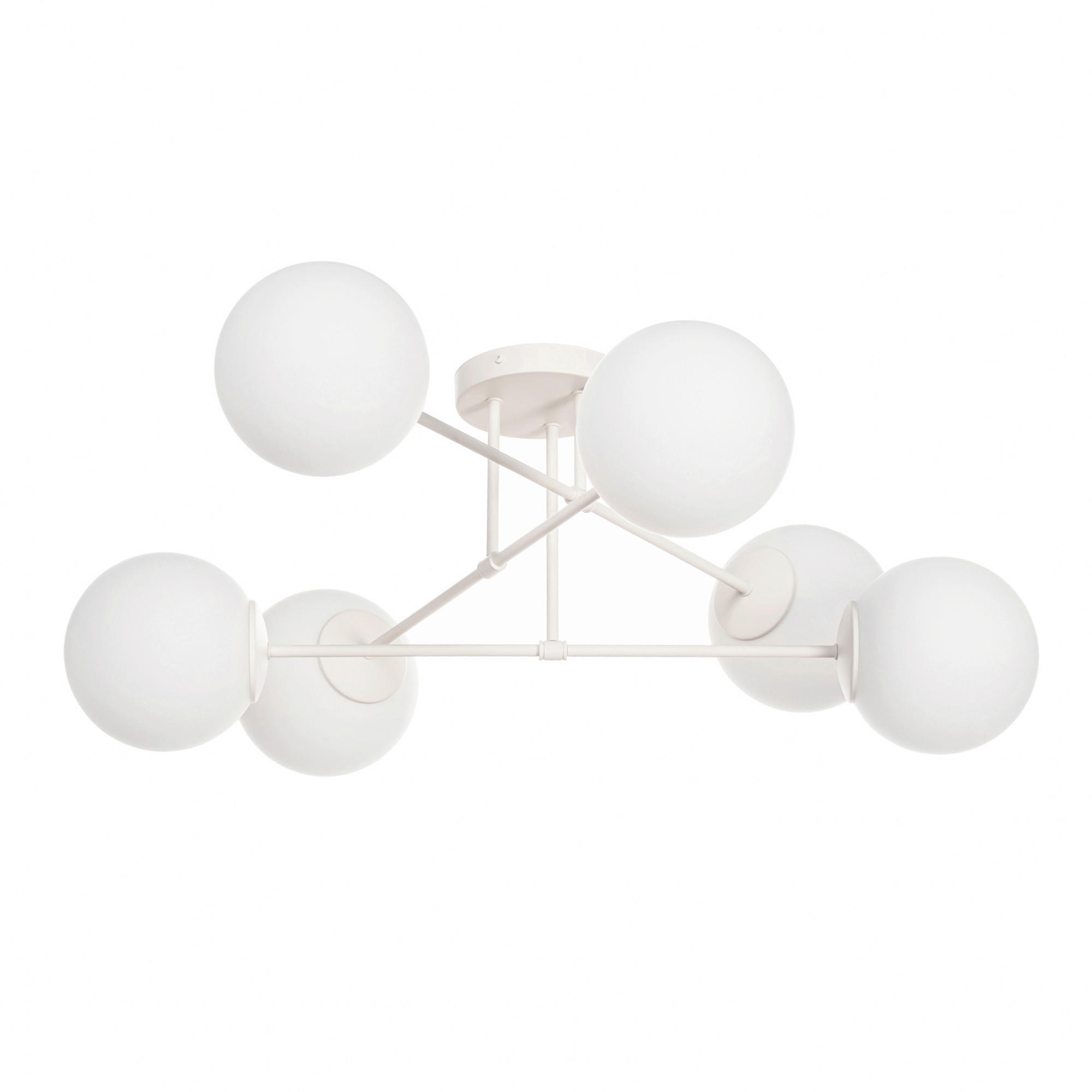 XXXLutz Deckenleuchte Moon Creme, Weiß 76x31x76 cm