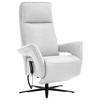 RELAXSESSEL in Leder Weiss  - Weiss/Schwarz, Design, Leder/Metall (83/123/87cm) - Valdera