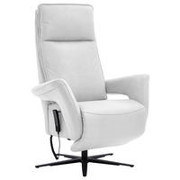 RELAXSESSEL in Leder Weiss  - Weiss/Schwarz, Design, Leder/Metall (83/123/87cm) - Valdera
