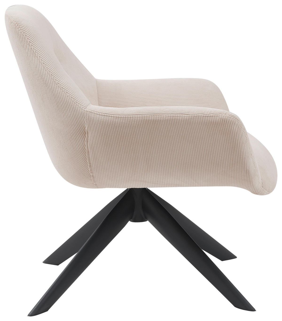 SESSEL in Cord Creme  - Creme/Schwarz, MODERN, Textil/Metall (78/78/75cm) - MID.YOU