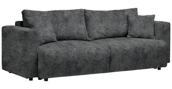 SCHLAFSOFA in Velours Anthrazit - Anthrazit/Schwarz, Design, Kunststoff/Textil (250/92/105cm) - Carryhome