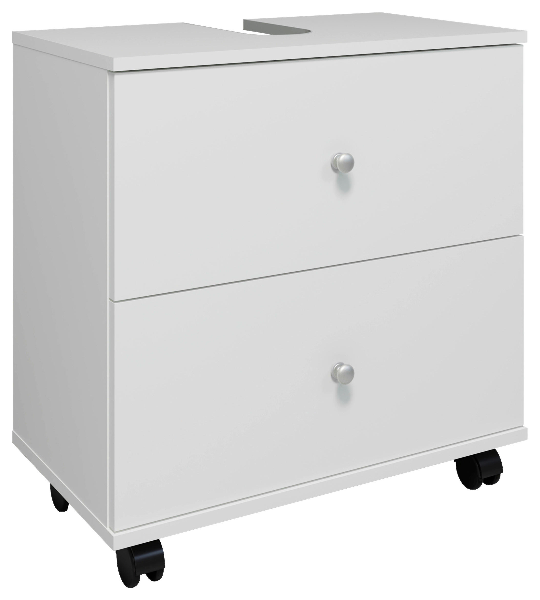 WASCHBECKENUNTERSCHRANK 60/61/33 cm  - Silberfarben/Schwarz, MODERN, Holzwerkstoff/Kunststoff (60/61/33cm) - MID.YOU