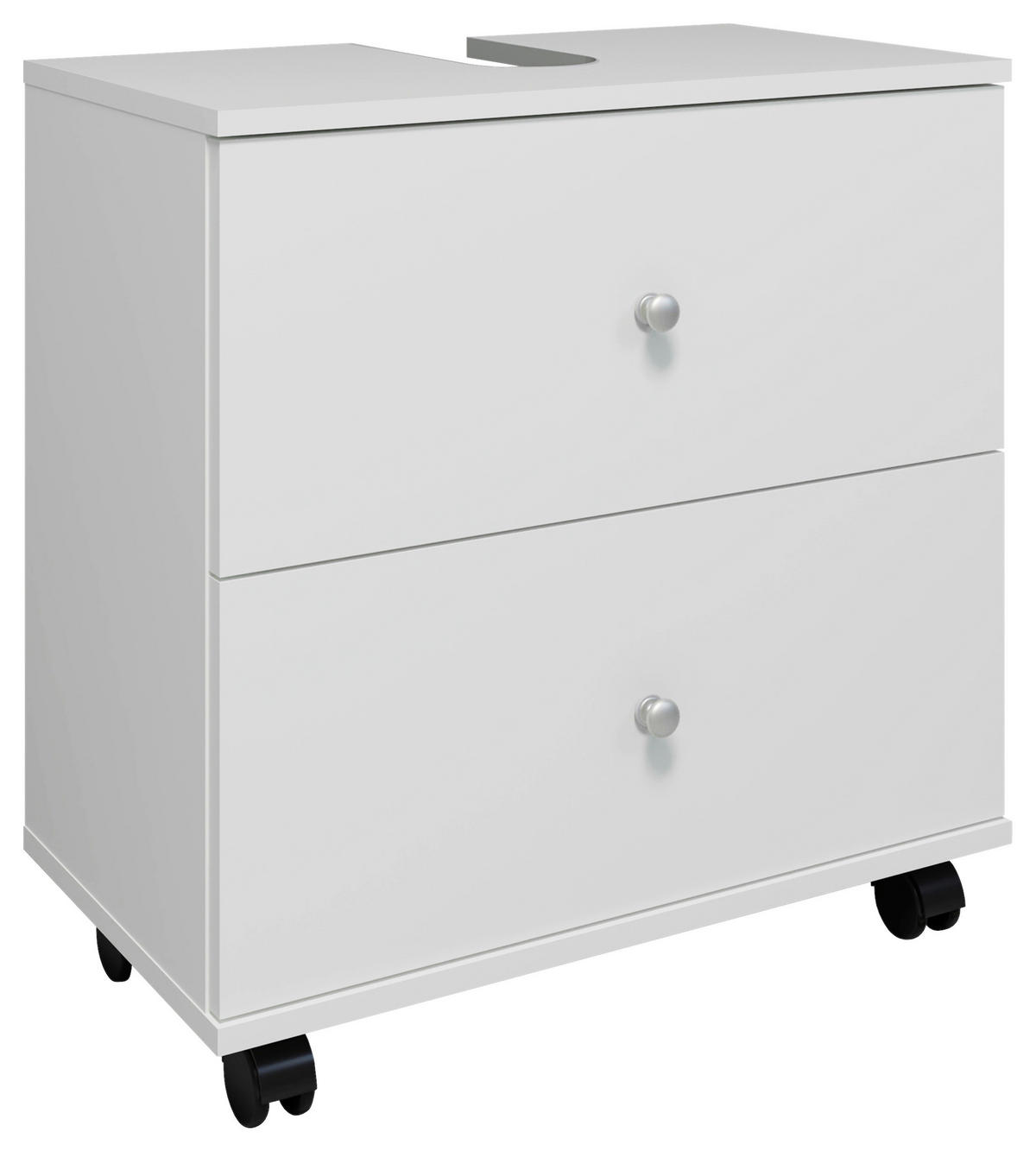 TVÄTTSTÄLLSUNDERSKÅP 60/61/33 cm  - vit/silver, Modern, trämaterial/plast (60/61/33cm) - MID.YOU