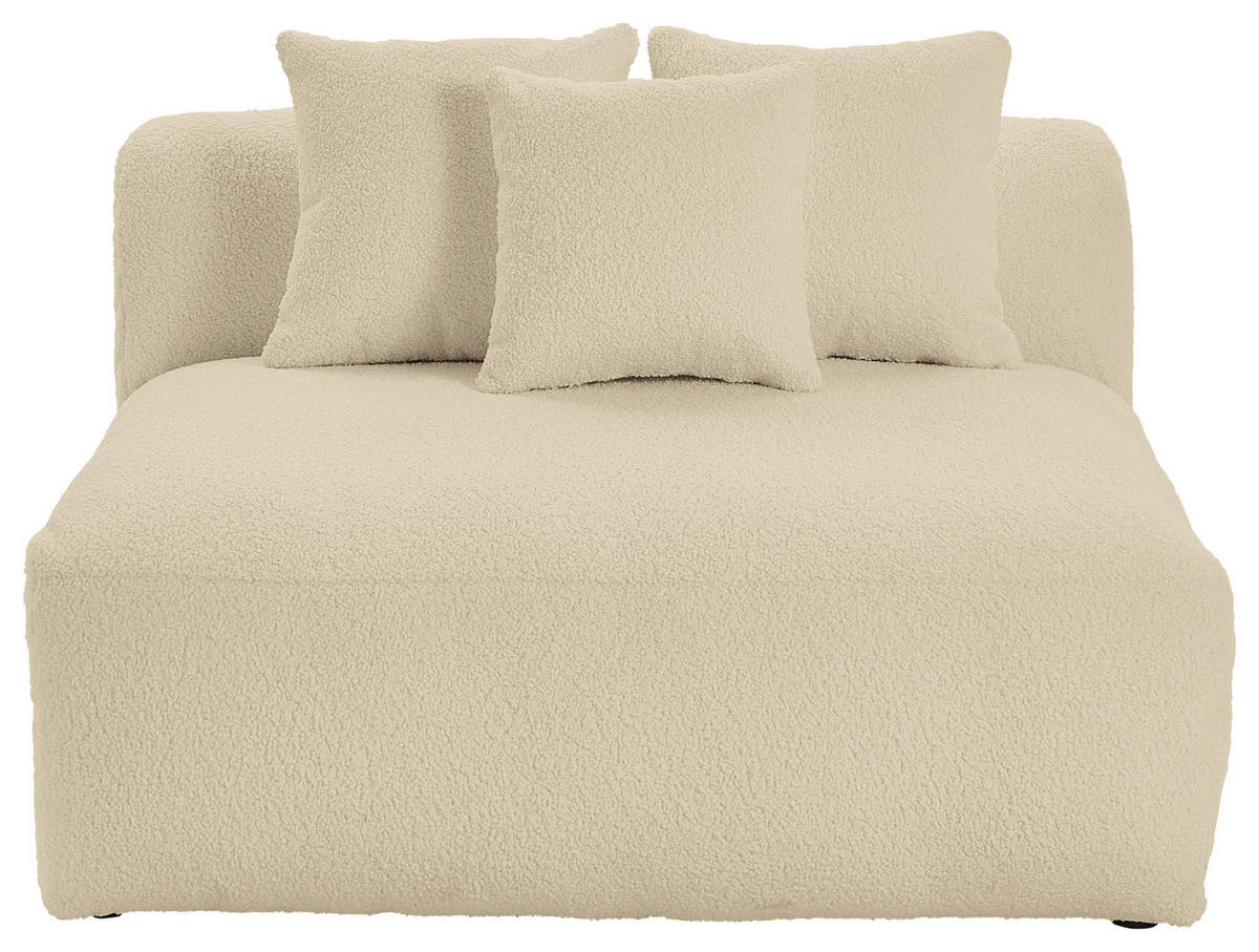SOFAELEMENT in Flachgewebe, Teddystoff Beige  - Beige, Trend, Textil (120/70/122cm) - Livetastic