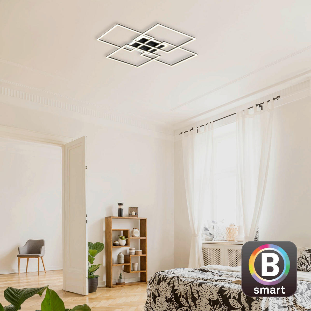 LED PLAFONJERA - crna, Osnovno, metal/plastika (72,4/72,4/8,4cm)