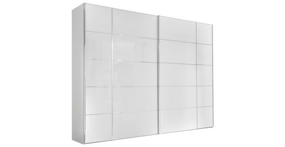 SCHWEBETÜRENSCHRANK 298/240/68 cm 2-türig Weiß  - Chromfarben/Weiß, KONVENTIONELL, Glas/Holzwerkstoff (298/240/68cm) - Dieter Knoll