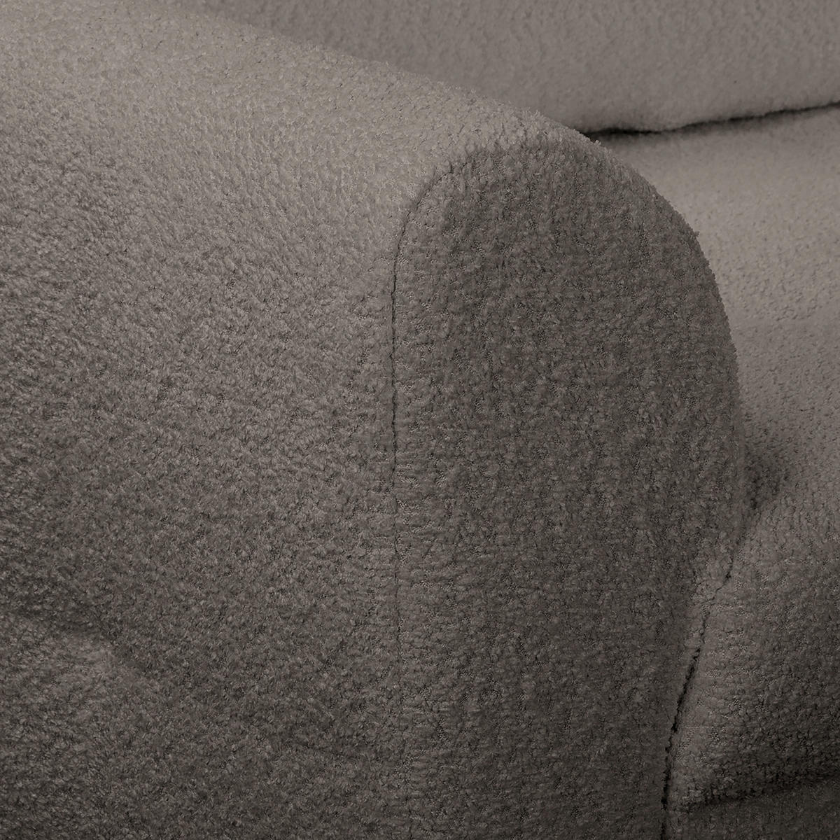 ECKSOFA inkl. Hocker Ariella in Bouclé Dunkelgrau  231/161 cm  - Dunkelgrau/Naturfarben, Design, Holz/Textil (231/161cm) - Livetastic