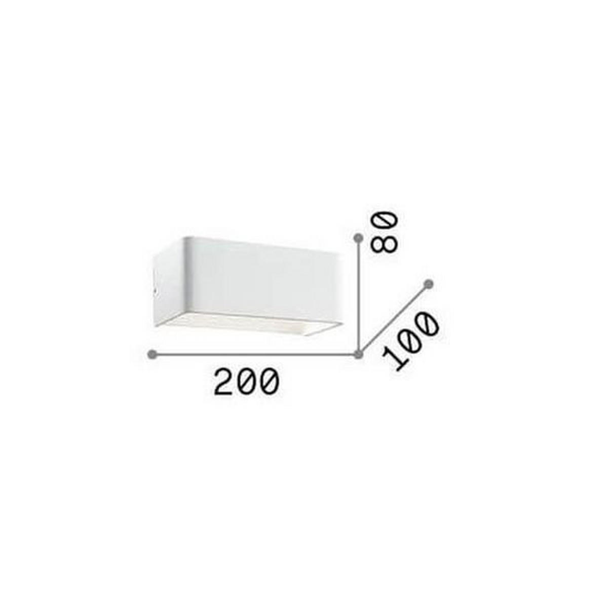 LED-WANDLEUCHTE Click 20/10/8 cm   - Weiß, Design, Metall (20/10/8cm) - Ideal Lux