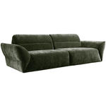 BIGSOFA Chenille Olivgrün  - Schwarz/Olivgrün, KONVENTIONELL, Kunststoff/Textil (300/91/116cm) - Cantus