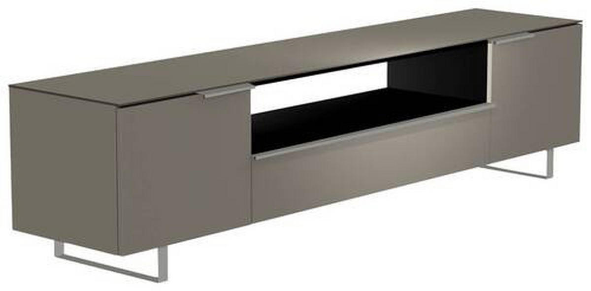 LOWBOARD Grau, Alufarben  210/51/45 cm  - Alufarben/Grau, Design, Glas/Holzwerkstoff (210/51/45cm) - Moderano
