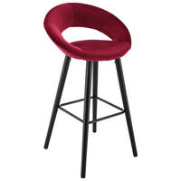 BARSKI STOL, bordo  - bordo, Moderno, tekstil/les (55,5/98/49cm) - Xora