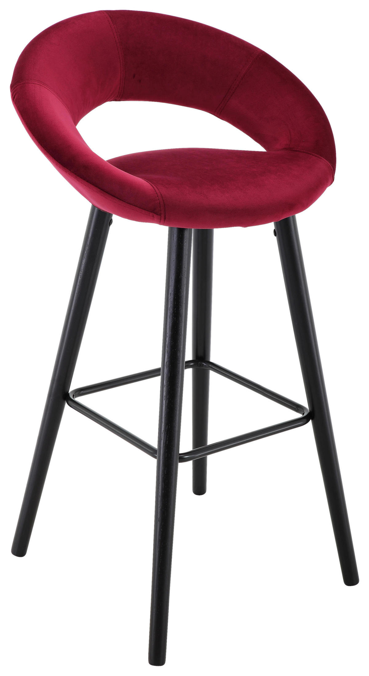 BARSKI STOL, bordo  - bordo, Moderno, tekstil/les (55,5/98/49cm) - Xora