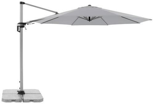 AMPELSCHIRM 370 cm Hellgrau  - Silberfarben/Hellgrau, Basics, Textil/Metall (370cm) - Doppler