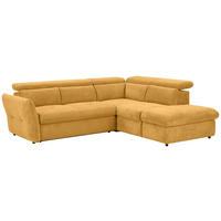 ECKSOFA in Mikrofaser Senfgelb  - Senfgelb/Schwarz, Design, Kunststoff/Textil (254/224cm) - Livetastic