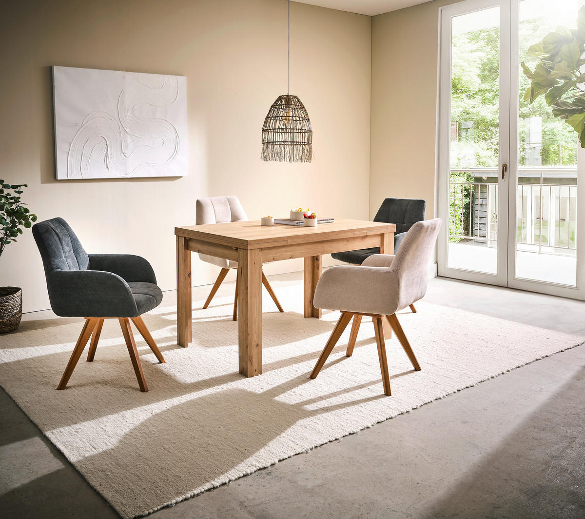 ESSTISCH 120-176/80/78 cm Nachbildung  Holzwerkstoff ausziehbar, in verschiedenen Größen erhältlich, in verschiedenen Holzdekoren erhältlich rechteckig Eichefarben  - Eichefarben, KONVENTIONELL, Holzwerkstoff (120-176/80/78cm) - Hom`in