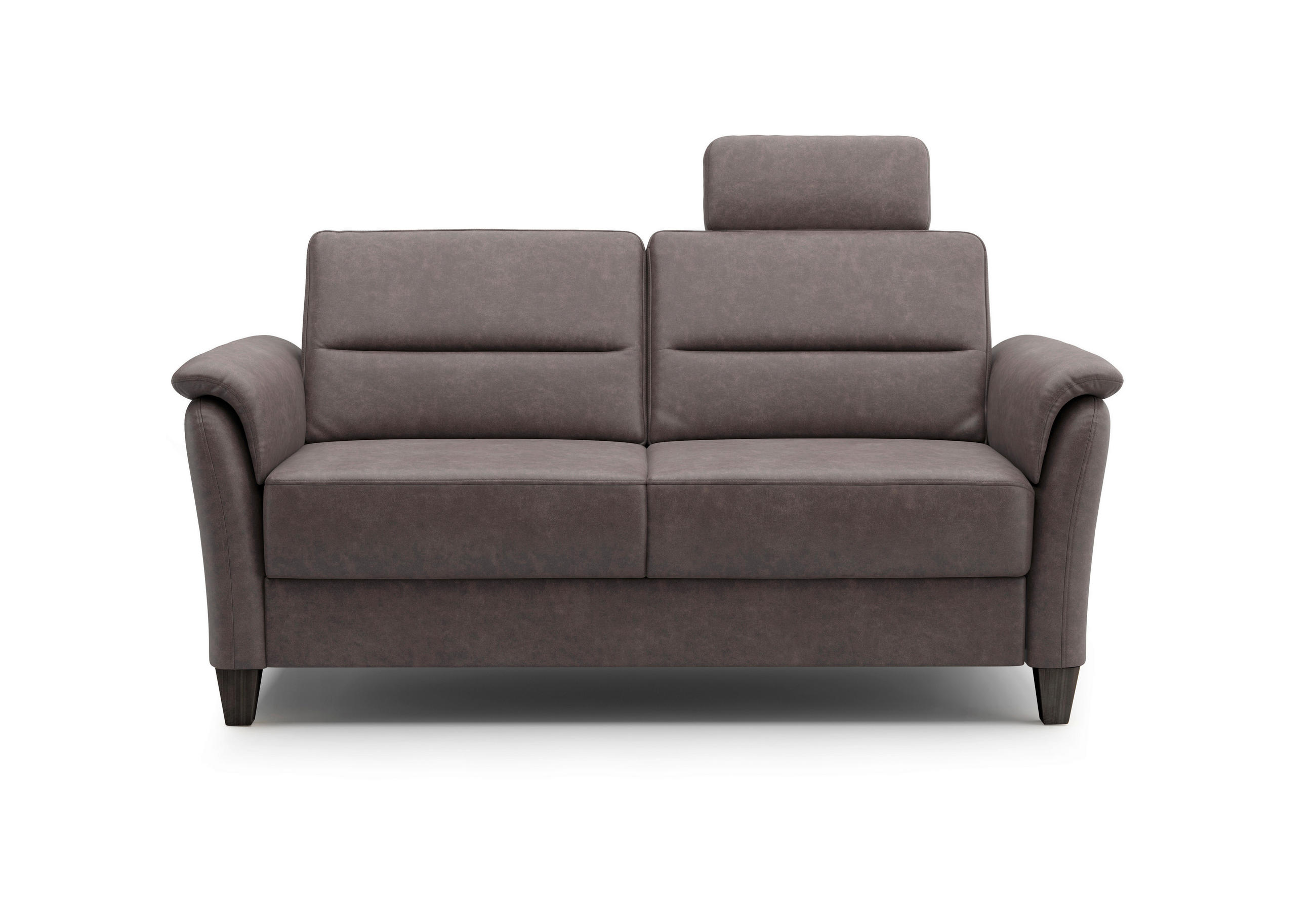 3-SITZER-SOFA Mikrofaser Braun  - Wengefarben/Braun, KONVENTIONELL, Holz/Textil (179/89/89cm) - Sit & More