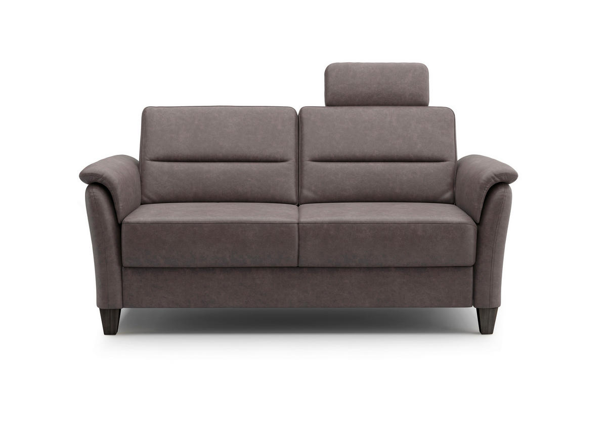 3-SITZER-SOFA Mikrofaser Braun  - Wengefarben/Braun, KONVENTIONELL, Holz/Textil (179/89/89cm) - Sit & More