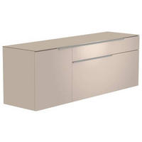 LOWBOARD  in 160/65/45 cm  - Sandfarben/Alufarben, Design, Glas/Holzwerkstoff (160/65/45cm) - Moderano