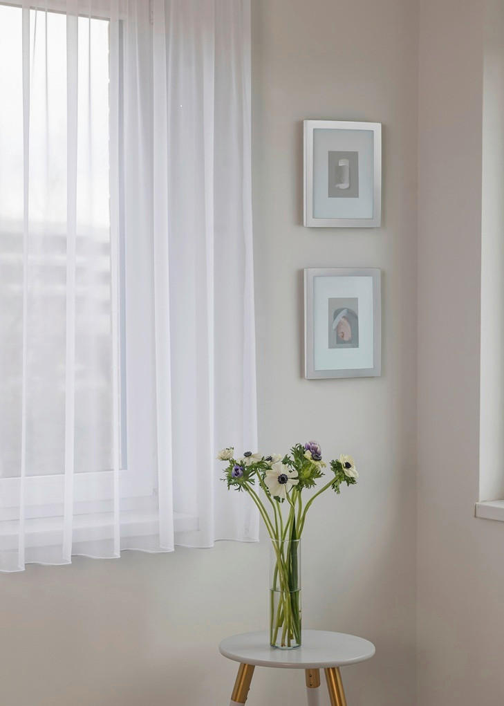 KÉSZFÜGGÖNY áttetsző  - fehér, Basics, textil (140/175cm)