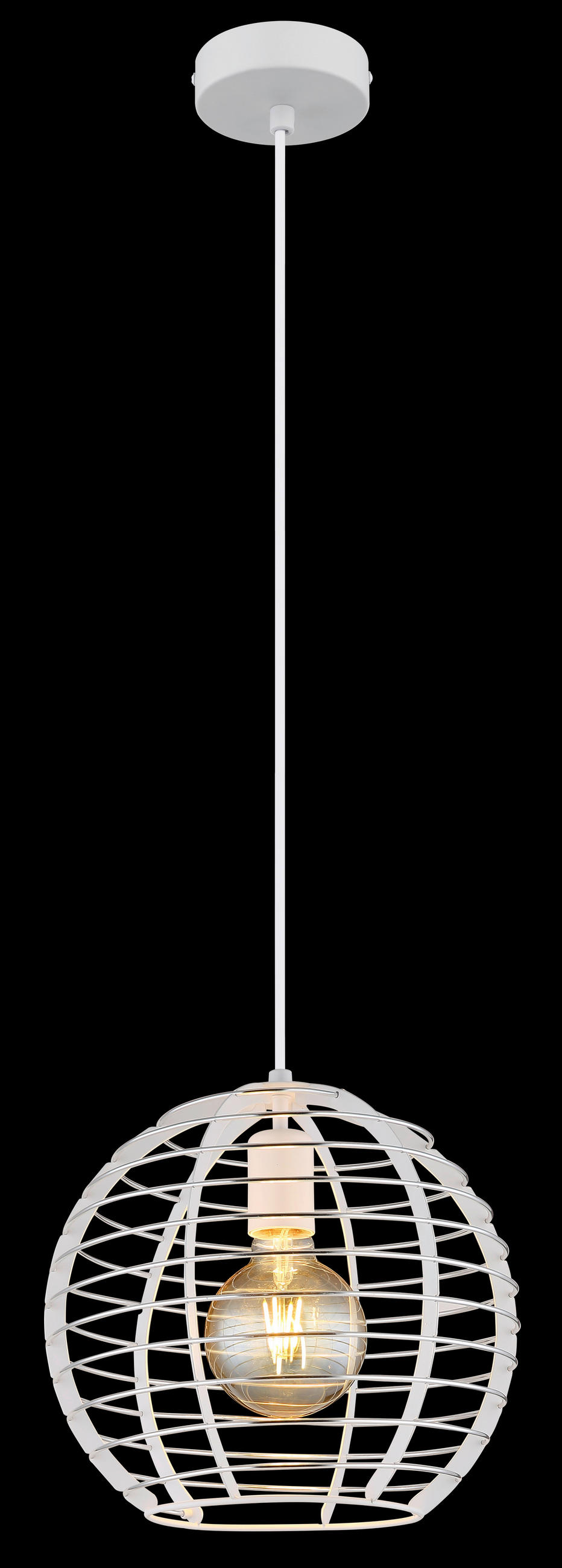 HÄNGELEUCHTE 28/120 cm  - Chromfarben/Weiß, Basics, Kunststoff/Metall (28/120cm) - Globo