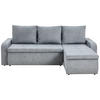 ECKSOFA in Webstoff Grau  - Schwarz/Grau, Konventionell, Kunststoff/Textil (235/158cm) - P & B