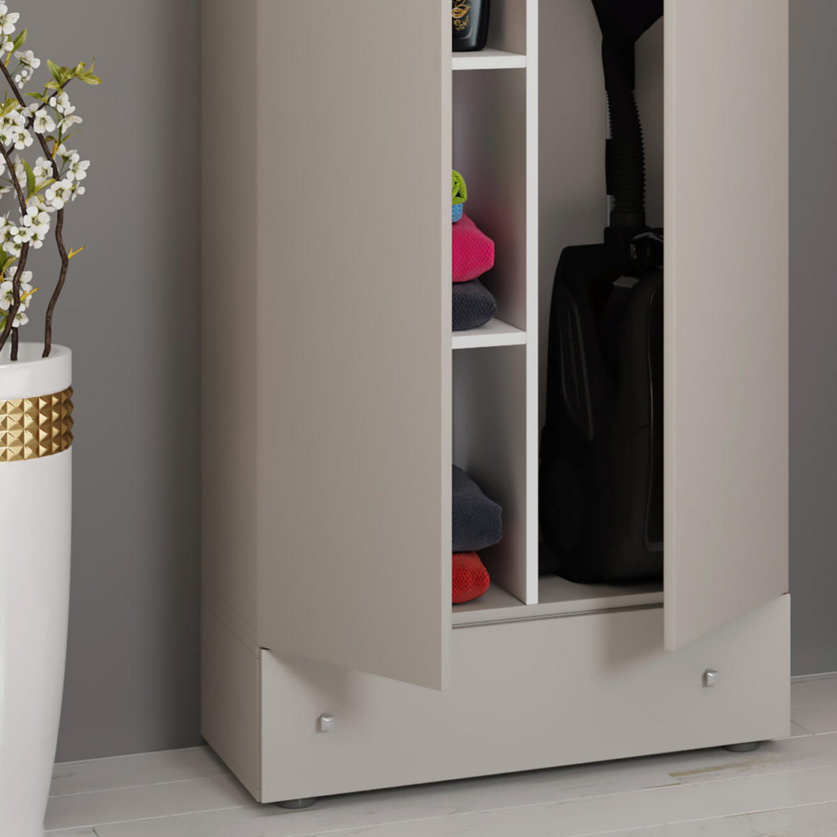 MEHRZWECKSCHRANK 70/240/39 cm  - Grau, Modern, Holzwerkstoff/Kunststoff (70/240/39cm) - MID.YOU