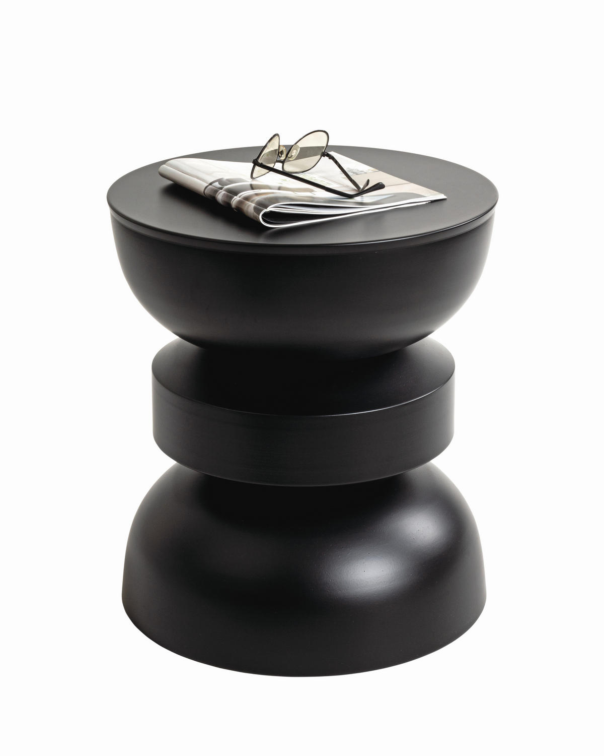 BEISTELLTISCH 40/40/45 cm Schwarz rund  - Schwarz, Design, Metall (40/40/45cm)