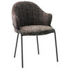ARMLEHNSTUHL  Lederauswahl, Stoffauswahl beflockt  - Anthrazit/Schwarz, Design, Textil/Metall (55/84/55cm) - Belluti