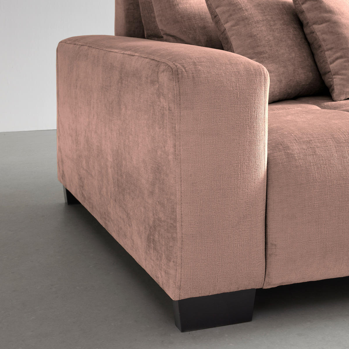 BIG SOFFA i rosa  - svart/rosa, Modern, trä (246/93/124cm) - MID.YOU