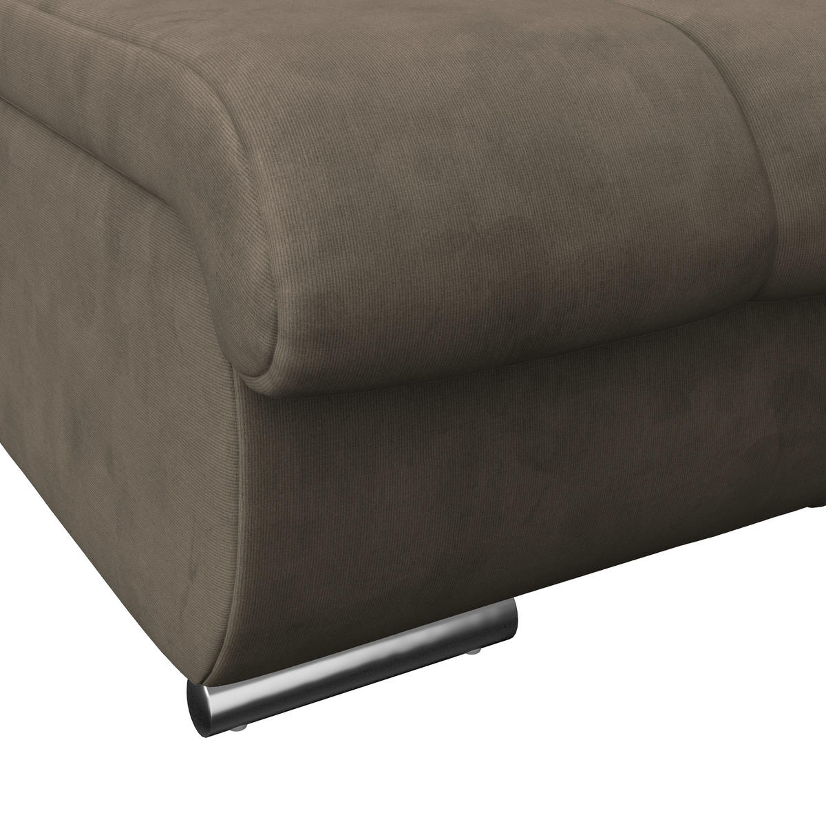 HOCKER Mikrofaser Dunkelbraun  - Chromfarben/Dunkelbraun, MODERN, Textil/Metall (100/43/80cm) - MID.YOU