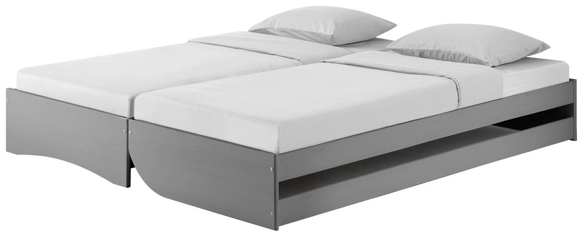 AUSZIEHBETT 90/200 cm  in Grau  - Naturfarben/Grau, Basics, Holz/Kunststoff (90/200cm) - MID.YOU