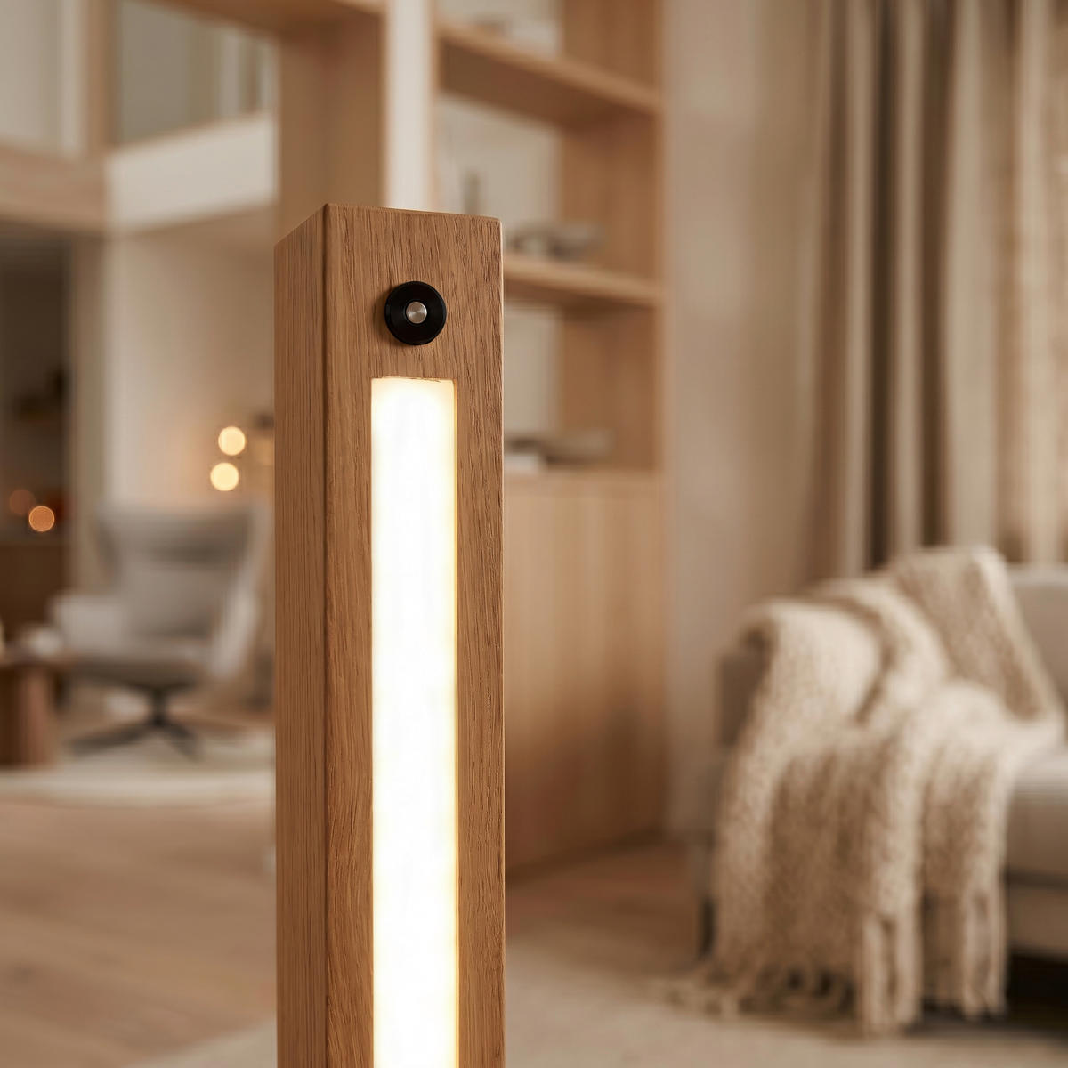 LED-TISCHLEUCHTE Lucy 55/16/16 cm  - Wildeiche, Basics, Holz (55/16/16cm) - Ambiente
