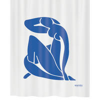 DUSCHVORHANG THALIA 180/200 cm  - Blau, Basics, Textil (180/200cm) - Spirella