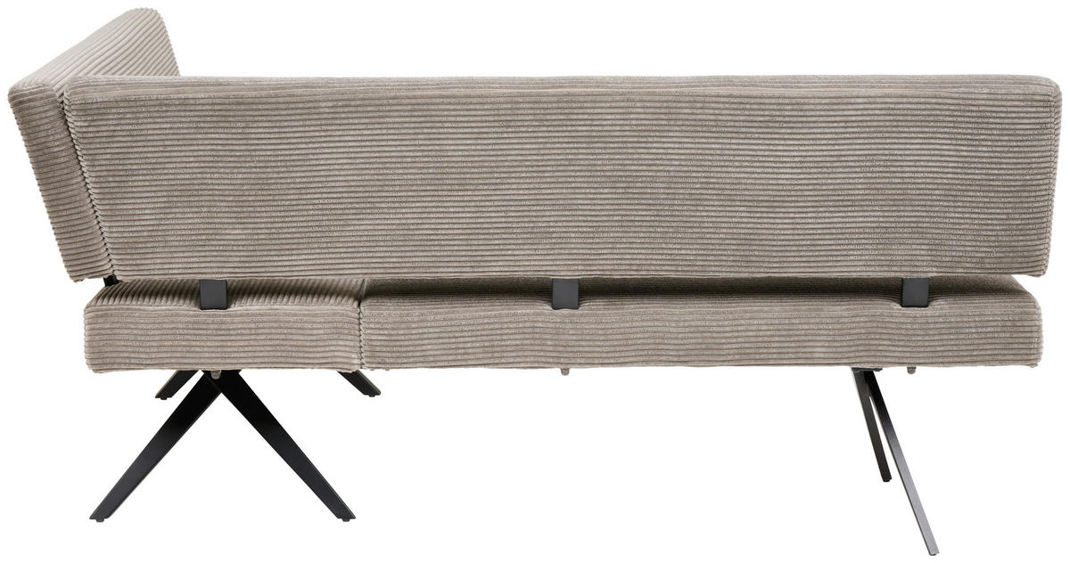 ECKBANK 190/150 cm Cord Dunkelgrau   - Dunkelgrau/Schwarz, KONVENTIONELL, Textil/Metall (190/150cm) - MID.YOU