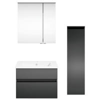 BADEZIMMER  in 92,2 cm  - Dunkelgrau/Anthrazit, KONVENTIONELL, Holzwerkstoff (92,2cm) - Puris