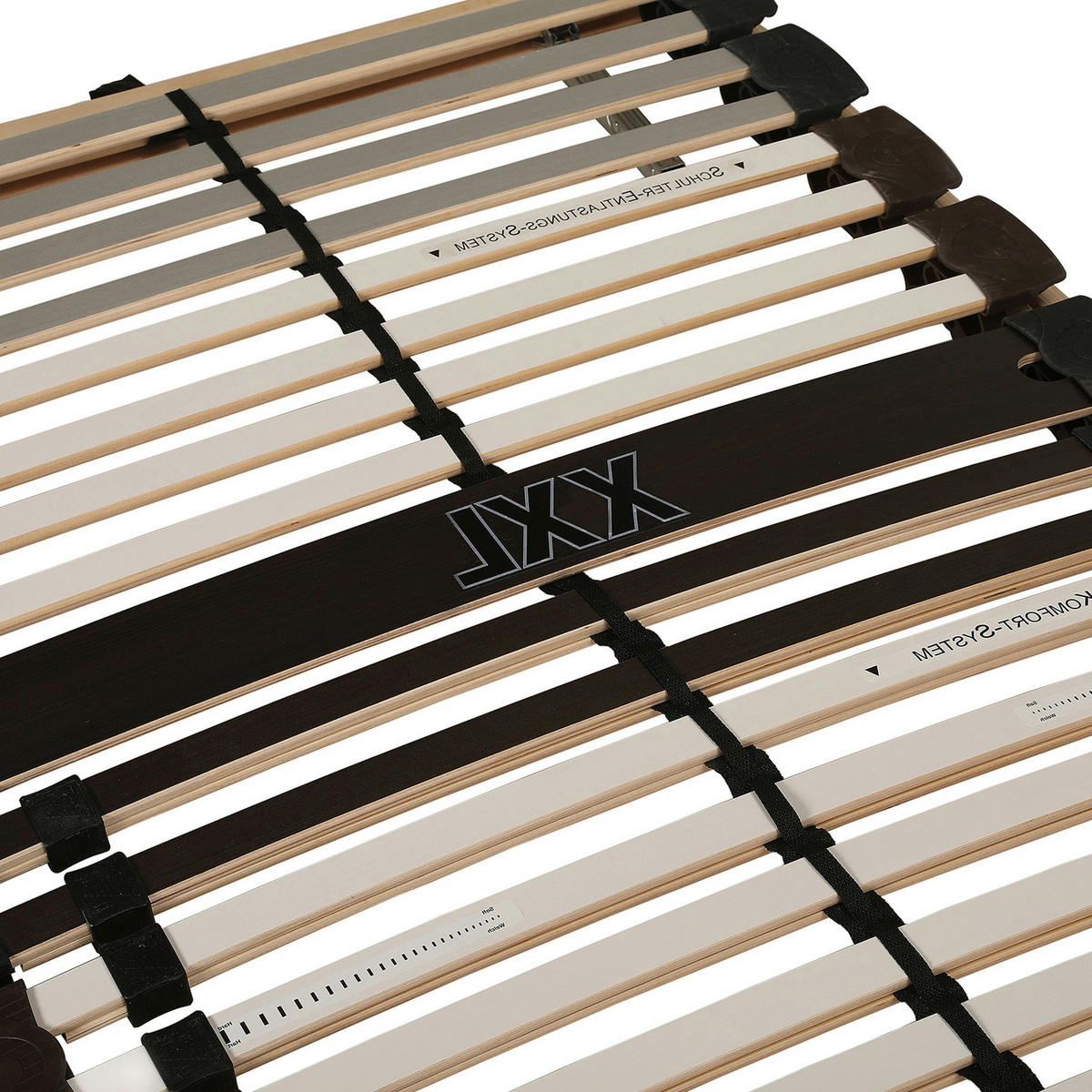 LATTENROST 80/200 cm Kopfteil, Mittelzone verstellbar, Birke, Buche  - Naturfarben/Weiß, Basics, Holz (80/200cm) - Boxxx