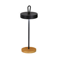 AKKU-TISCHLEUCHTE Shine-Wood 12,8/46,6 cm   - Schwarz, Design, Holz/Metall (12,8/46,6cm) - Fischer & Honsel