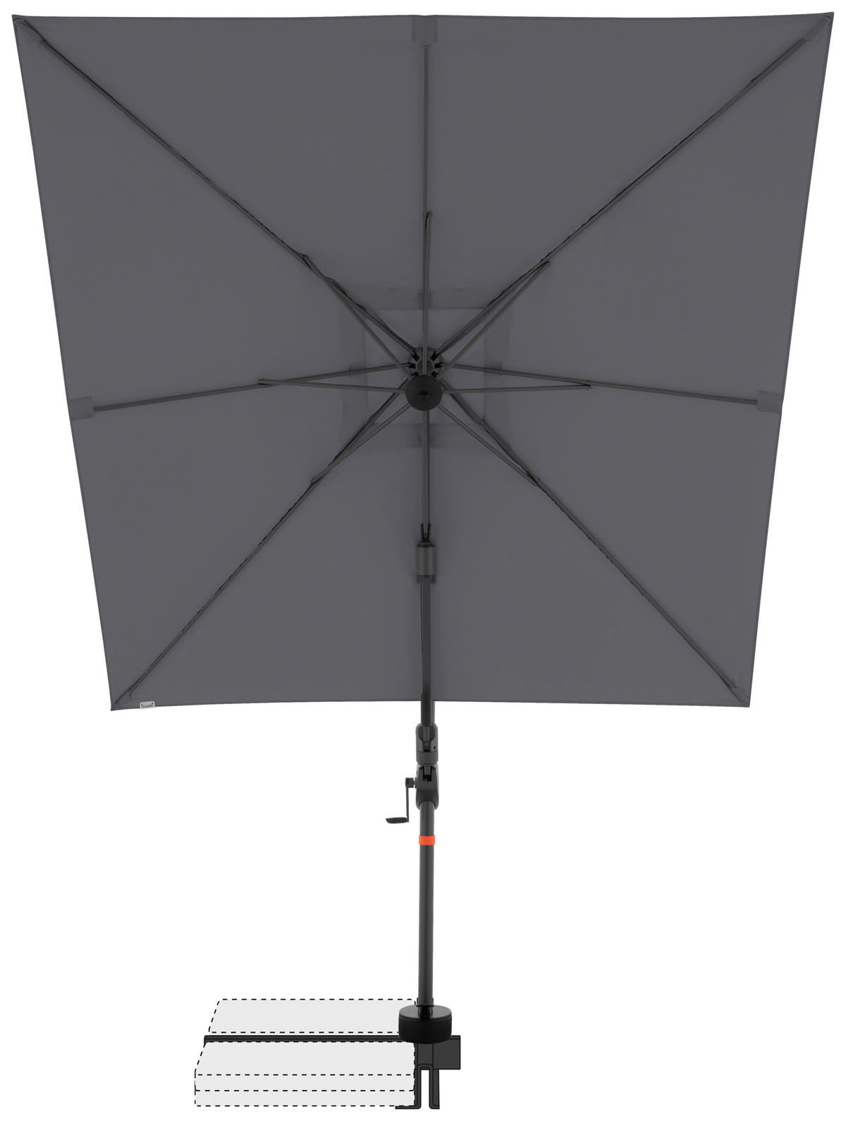 AMPELSCHIRM 210x210 cm  - Anthrazit, Basics, Textil/Metall (210/210cm) - Doppler