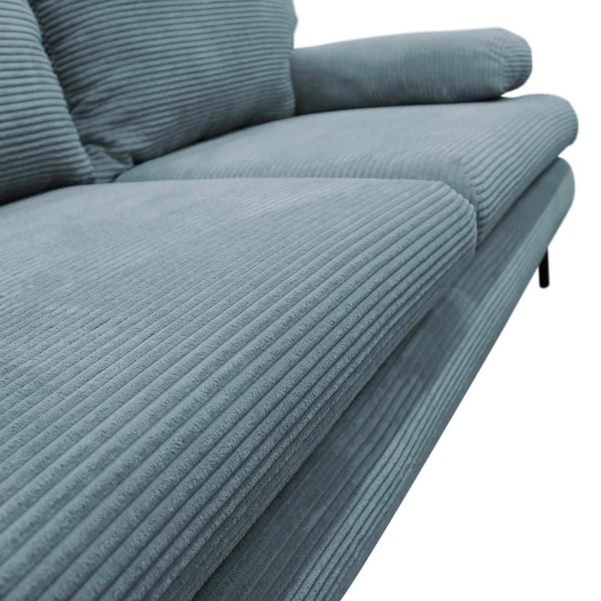 SCHLAFSOFA Cord Türkis  - Türkis/Schwarz, Design, Holz/Textil (202/85/99cm) - P & B