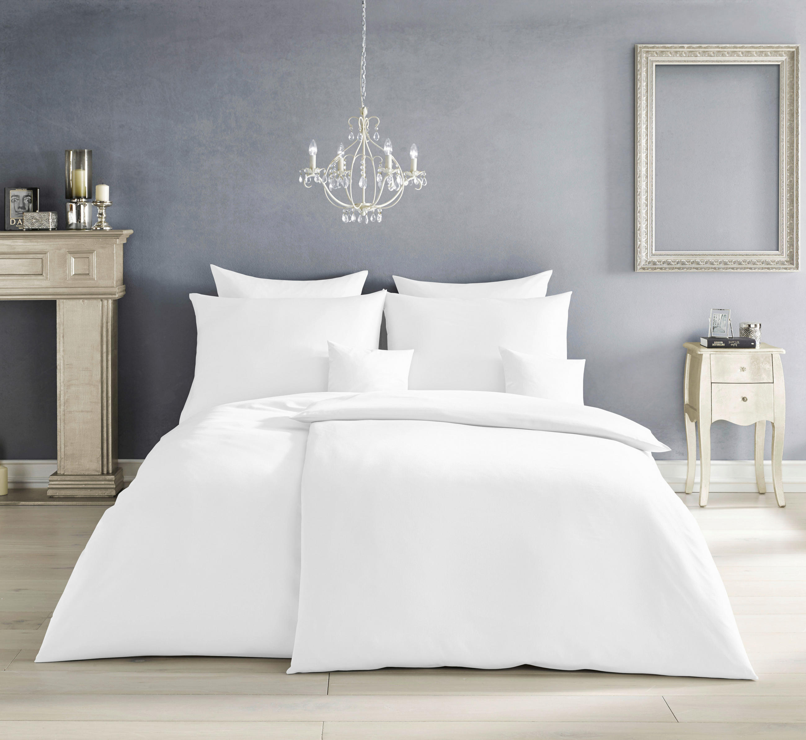 BETTWÄSCHE 155/220 cm Makosatin  - Weiß, Basics, Textil (155/220cm) - Fleuresse