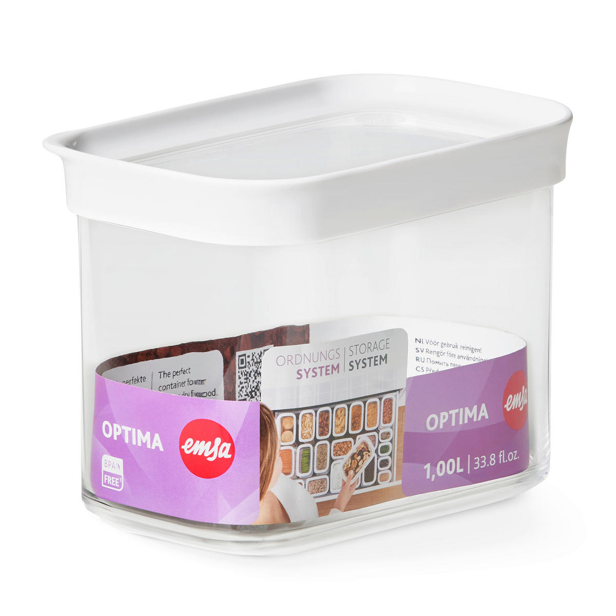 FRISCHHALTEDOSE 1 l  - Weiß, Basics, Kunststoff (16,0/9,9/11,9cm) - Emsa