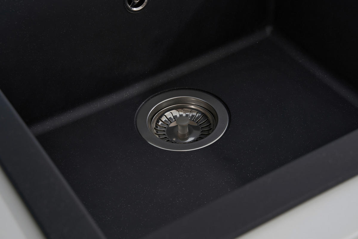 SPÜLE 1712OHIO50X44S  - Schwarz, Trend, Glas/Kunststoff (50/19/44cm) - Respekta