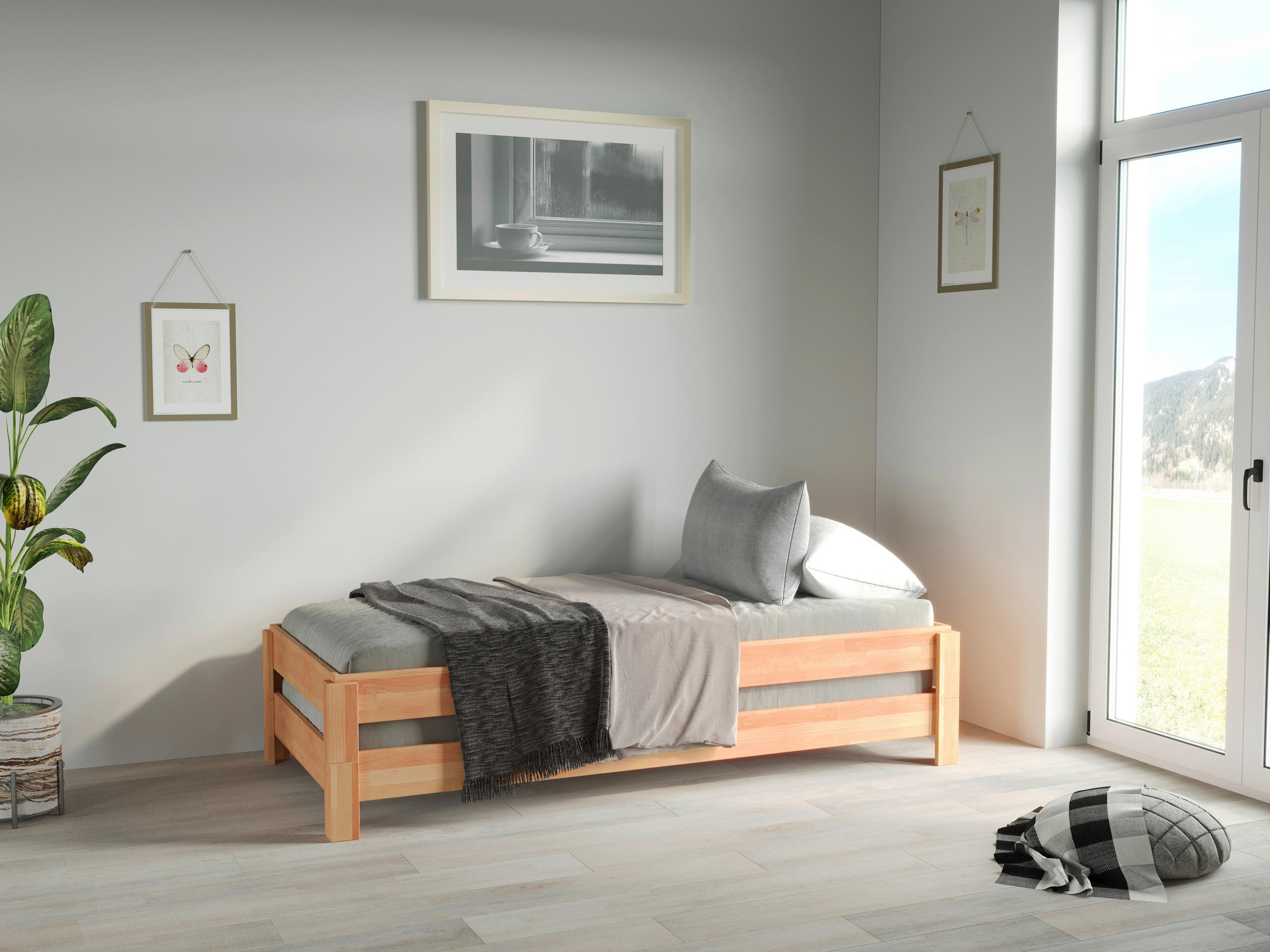 STAPELBETT  90/200 cm  Kernbuche  - Kernbuche, Natur, Holz (90/200cm) - MID.YOU