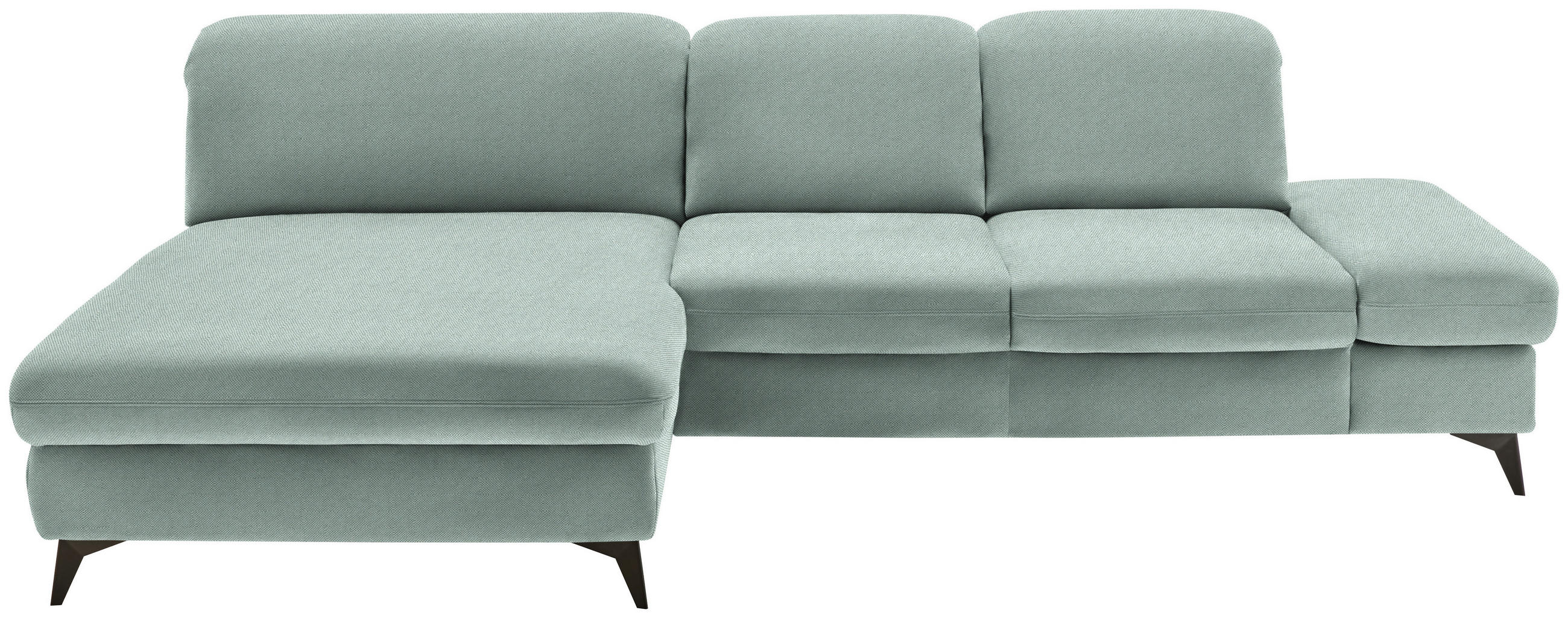 ECKSOFA Chenille Mintgrün  - Schwarz/Mintgrün, Design, Textil/Metall (198/288cm) - Beldomo Style