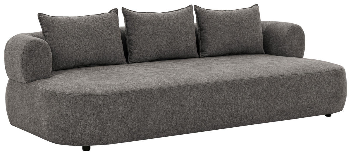 BIGSOFA in Chenille Anthrazit  - Anthrazit/Schwarz, Design, Kunststoff/Textil (240/76/122cm) - Livetastic