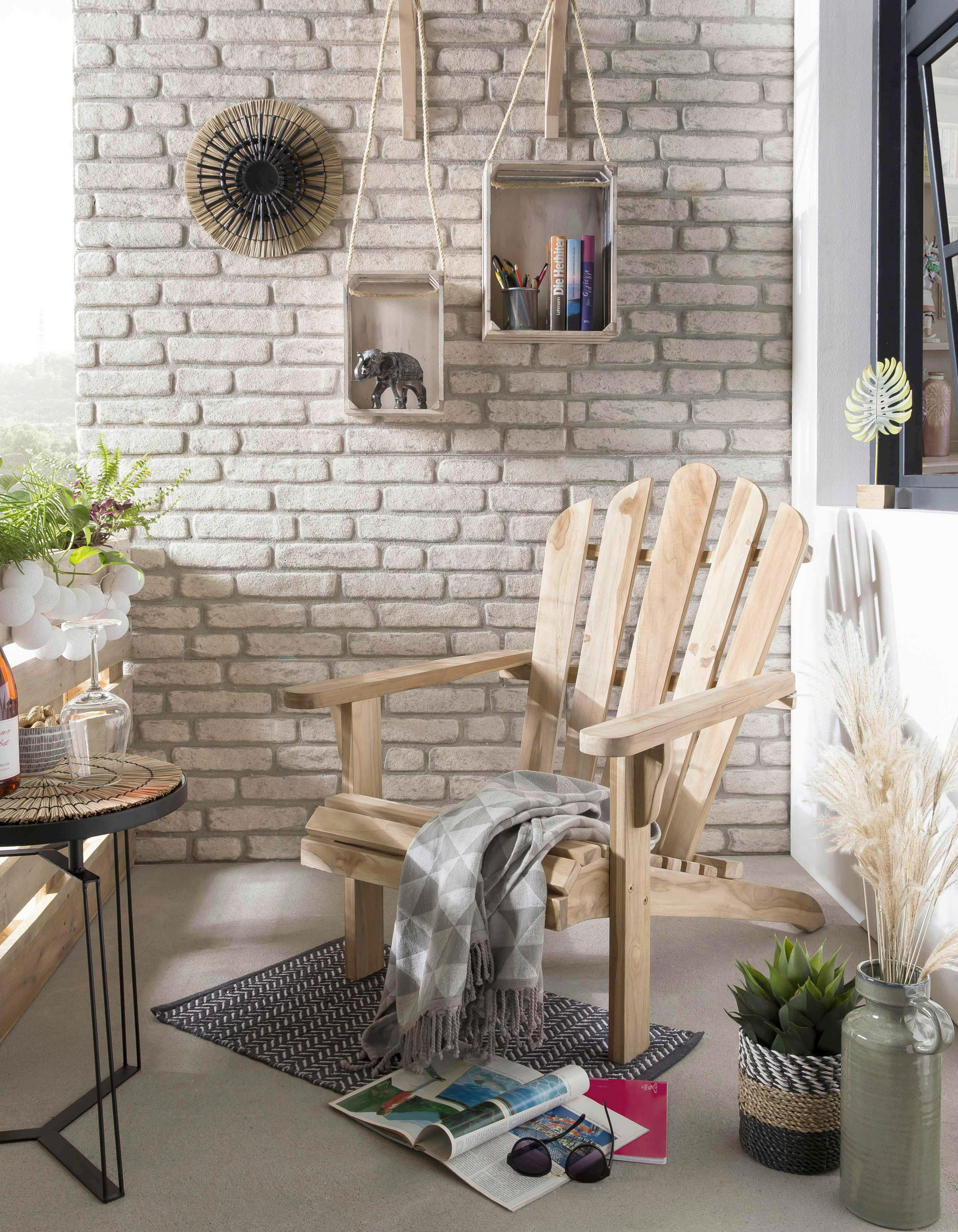 TRÄDGÅRDSSTOL i trä naturfärgad  - naturfärgad, Natur, trä (57/104/73cm) - Livetastic