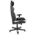 GAMINGSTUHL  in Lederlook, Mikrofaser Schwarz, Weiß  - Schwarz/Weiß, Design, Kunststoff/Textil (72/128-138/72cm) - Xora