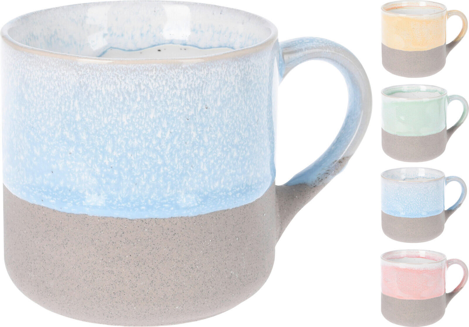 ŠALICA   350 ml     - zelena/ružičasta, Basics, keramika (7,5/9cm)