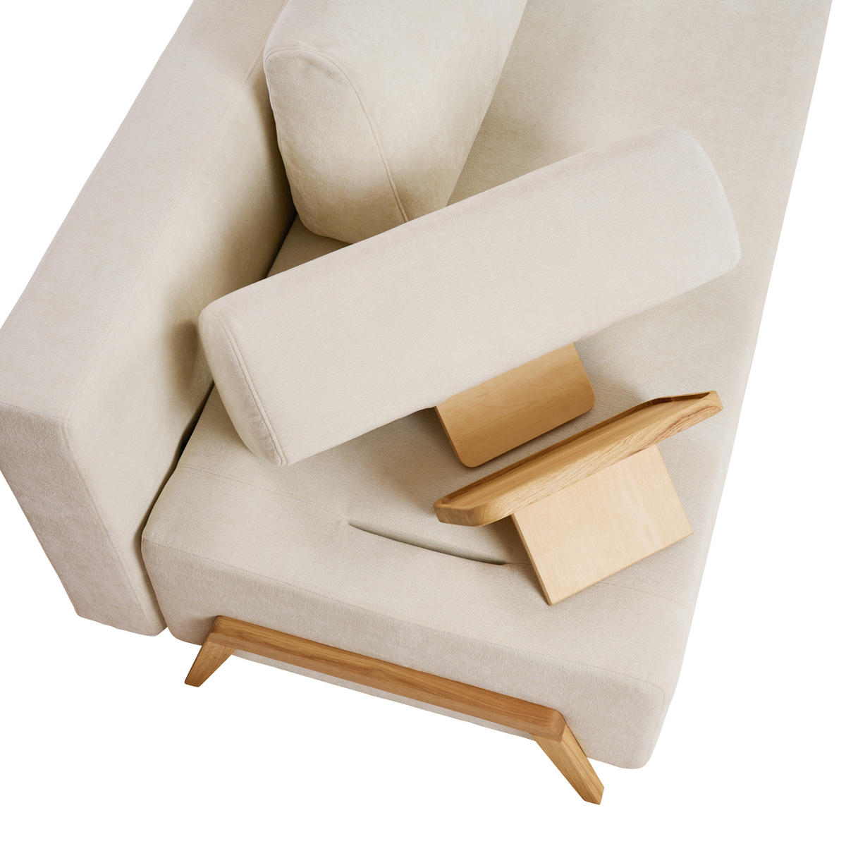 SCHLAFSOFA in Holz, Textil Creme  - Creme/Naturfarben, Design, Holz/Textil (211/88/102cm) - Niels Andersson